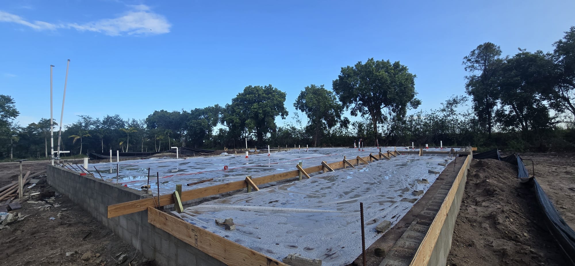 Residential construction framing at a job site