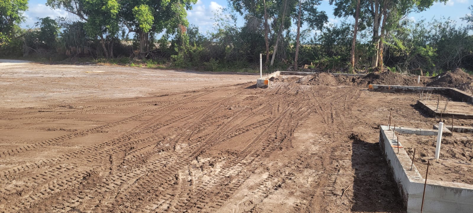 Cleared construction site at the start of a residential build